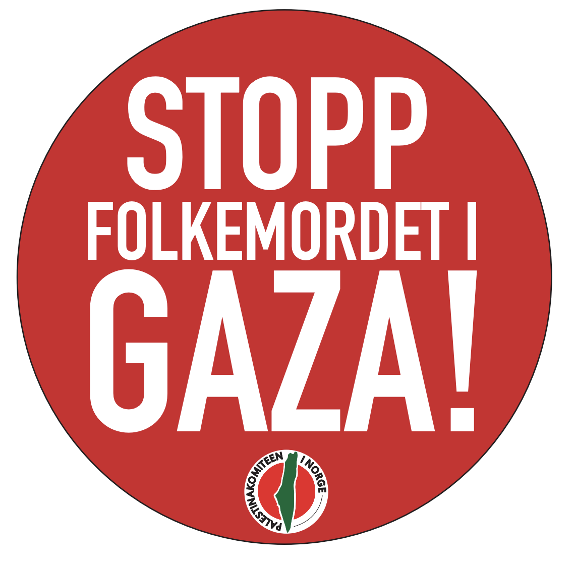 Button Stopp folkemordet i Gaza